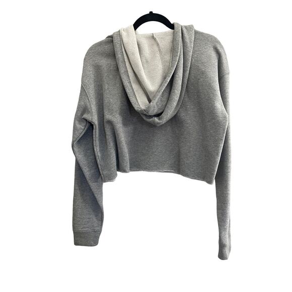 Wild Fable Women's Small Heather Gray Cropped Hoodie Oversize Drawstring #1607 - Picture 4 of 9